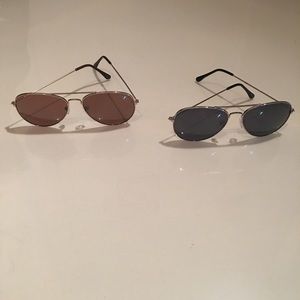2 pairs of new aviator sunglasses